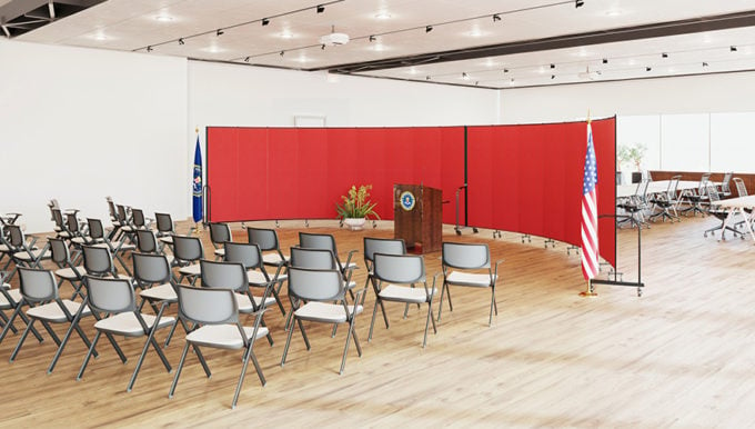 Press Conference Backdrop • Screenflex Portable Room Dividers