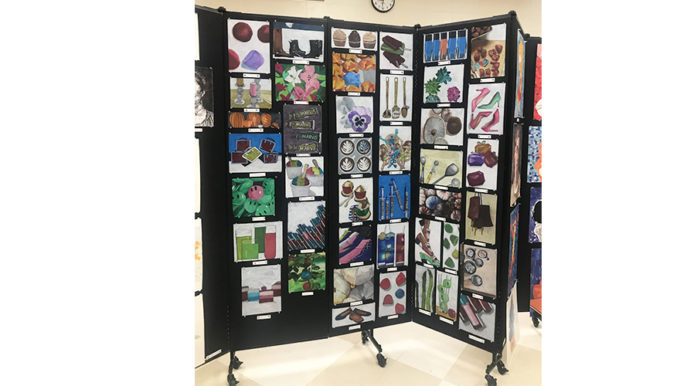 School Art Show Display Walls Screenflex Portable Room Dividers